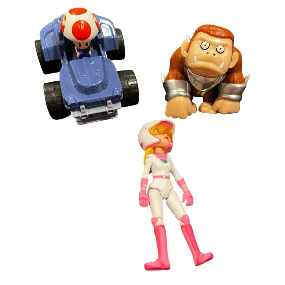 Super Mario bros kart donkey Kong toad peach ape chase toys figures lot Nintendo